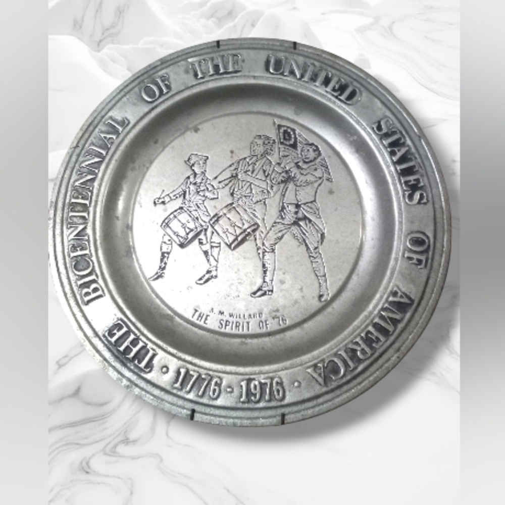 "A.M. Willard" The Spirit of '76 US Bicentennial Pewter Commemorative Plate